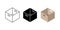 Carton box icons. Flat black and linear cardboard box and delivery service symbols, post parcels and shipping package