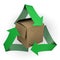 A carton box with recycle symbol - 3d image