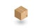 Carton box whith packaging tape isometric flat icon. 3d vector