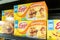 Carton boxes of Kellogg`s Eggo brand frozen belgian waffles