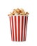 Carton cup with delicious fresh popcorn