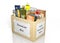 Carton donation box full with products