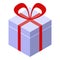 Carton gift box icon, isometric style