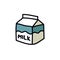 Carton of milk doodle icon, vector illustration