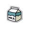 Carton of milk doodle icon, vector illustration