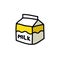 Carton of milk doodle icon, vector illustration