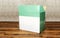 Carton open box on wooden floor