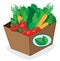 Carton package full of healthy and fresh food