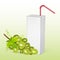 The carton packages of Milk or juice, isolated on light background. carton packages with grape juice, White pack Mockup, vector