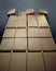 Cartons stacked in warehouse