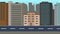 Cartoon 2D Flat empty City sideview Parallax animation background