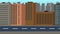 Cartoon 2D Flat empty City sideview Parallax animation background