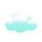 Cartoon 3d colorful fluffy cloud. Vector soft green gradient magic cloud on white background. 3d Render fairy pastel