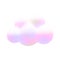 Cartoon 3d holographic fluffy cloud. Vector soft gradient magic cloud on white background. 3d Render fairy pastel bubble