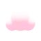 Cartoon 3d pastel fluffy cloud. Vector soft pink gradient magic cloud on white background. 3d Render fairy bubble shape