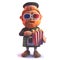 Cartoon 3d Scots man in kilt eating popcorn and wearing 3d glasses