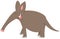 Cartoon aardvark animal character