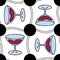 Cartoon abstract seamless glass of wine pattern for fabrics and party accessories and summer print