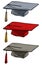 Cartoon academic graduation mortarboard square cap