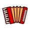 Cartoon Accordion Emoji Icon Isolated