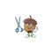 Cartoon acorn seed with barber character shape