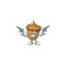 Cartoon acorn seed with cowboy character shape