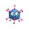 Cartoon adenovirus cell vector icon, virus or germ