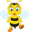 Cartoon adorable bees posing