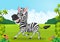 Cartoon adorable zebra