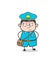 Cartoon Adult Postboy Smirking Face Vector