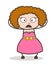 Cartoon Adult Woman Fearful Face Vector