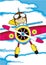 Cartoon Aeroplane with Pilot