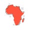 Cartoon Africa map icon in comic style. Africa illustration pict