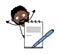 Cartoon African American Man with diary and pen