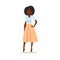 Cartoon African american woman with afro. Vector