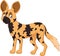 Cartoon African wild dog