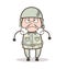 Cartoon Aggressive Army Man Expression Vector Illustration