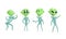 Cartoon Alien Characters Wearing Space Costume Vector Set