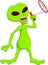 Cartoon alien holding megaphone