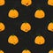 Cartoon alive pumpkins seamless pattern. Pumpkin from different sides background, For fall wallpaper, fabric, greeting