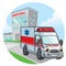 Cartoon ambulance car illustration