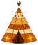 Cartoon american indian teepee illustration