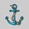 Cartoon anchor with a rope