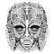 cartoon ancient egyptian pharaoh face mask zentangle