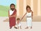 Cartoon ancient Greek family