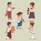Cartoon ancient greek women set