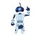 Cartoon android. Robot waving hand. Futuristic automatic robotic toy or cyber bot of artificial intelligence. Innovation