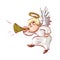 Cartoon angel blowing a trumpet