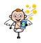 Cartoon Angel showing Mobile Money