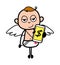 Cartoon Angel Showing Money in Cell Phone